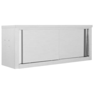 POOD24 навесной кухонный шкаф с направляющими, 120 x 40 x 50 см, нержавеющая сталь