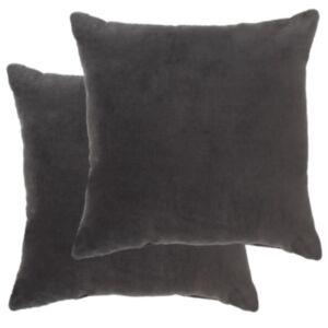 Pood24 diivanipadjad, puuvillasamet, 2 tk, 45 x 45 cm, antratsiithall  