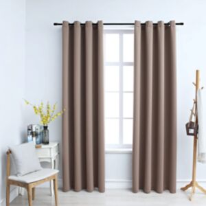 POOD24 плотные шторы с металлическими кольцами 2 шт, коричневые, 140 x 245 см