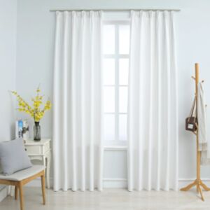POOD24 шторы плотные на крючках 2 шт, желтовато-белые, 140x245 см