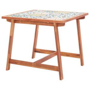 Pood24 aia söögilaud, 88x88x75 cm, plaatidega ülaosa ja akaatsiapuit