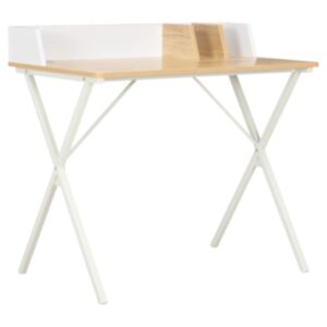 Pood24 laud, valge ja naturaalne, 80 x 50 x 84 cm