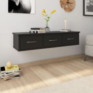POOD24 настенные ящики, ДСП, черный 88x26x 8,5 см