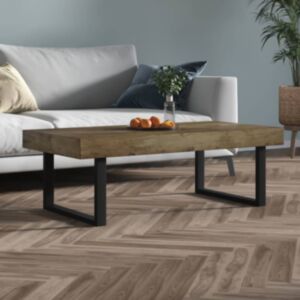 Pood24 kohvilaud, tumepruun ja must, 120 x 60 x 40 cm, MDF ja raud