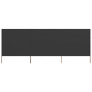 Pood24 tuulekaitse sein 3 paneelist, kangas, 400 x 80 cm antratsiit