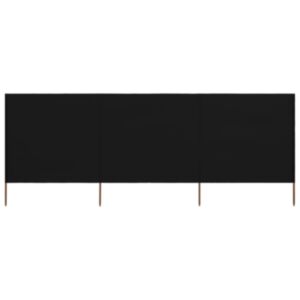 Pood24 tuulekaitse sein 3 paneelist, kangas, 400 x 120 cm must