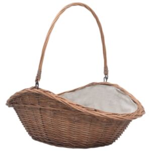 286988 Pood24 Firewood Basket with Handle 60x44x55 cm Natural Willow
