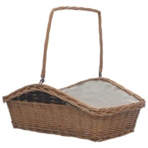 286989 Pood24 Firewood Basket with Handle 61,5x46,5x58 cm Brown Willow