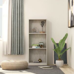 Pood24 3-korruseline raamaturiiul betoonhall 40x24x108 puitlaastplaat