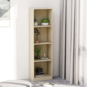 POOD24 4-х этажная книжная полка дуб Сонома 40x24x142 ДСП
