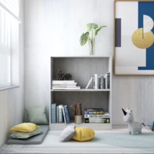 Pood24 raamaturiiul, betoonhall, 60 x 24 x 74,5 cm, puitlaastplaat
