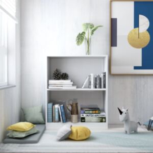 Pood24 raamaturiiul, kõrgläikega valge, 60x24x74,5 cm, puitlaastplaat