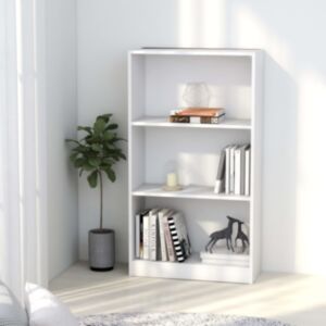 Pood24 3-korruseline raamaturiiul valge 60x24x108 cm puitlaastplaat