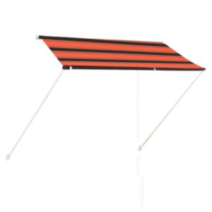 Pood24 sissetõmmatav varikatus, 250 x 150 cm, oranž ja pruun