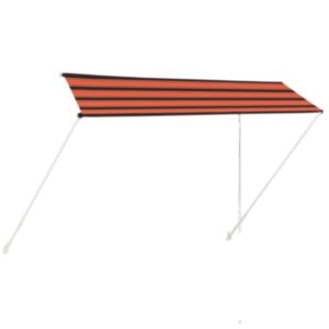 Pood24 sissetõmmatav varikatus, 350 x 150 cm, oranž ja pruun