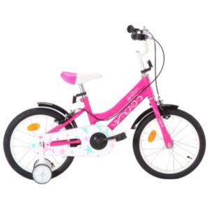 Pood24 laste jalgratas 16', must ja roosa