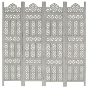 Pood24 4 paneeliga sirm, hall, 160 x 165 cm, toekas mangopuit