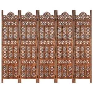 Pood24 5 paneeliga sirm, pruun, 200 x 165 cm, toekas mangopuit