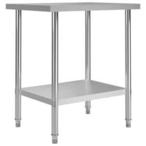 Pood24 köögi töölaud, 80 x 60 x 85 cm, roostevaba teras