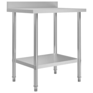 Pood24 köögi töölaud pritsmekaitsmega, 80x60x93 cm, roostevaba teras