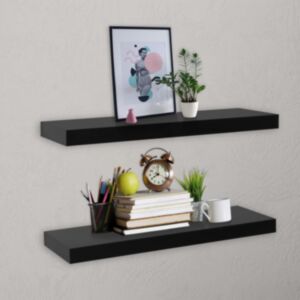 POOD24 настенные полки, 2 шт, черные, 60 x 20 x 3,8 см