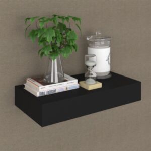 POOD24 полка навесная с ящиком, черная, 48 x 25 x 8 см