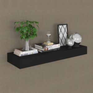 POOD24 полка навесная с ящиком, черная, 80 x 25 x 8 см