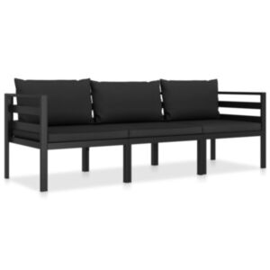 Pood24 3-osaline aiadiivanikomplekt patjadega, alumiinium, antratsiit 