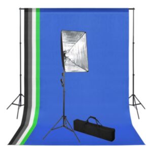 Pood24 fotostuudiokomplekt taustapildi ja Softboxi valgustusega