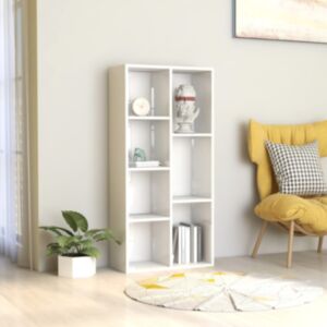 POOD24 книжный шкаф, белый глянцевый, ДСП 50 x 25 x 106 см