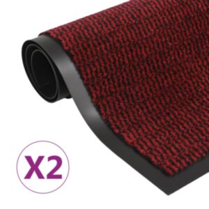 Pood24 uksematid 2 tk, kandiline, tupsuline, 40 x 60 cm, punane