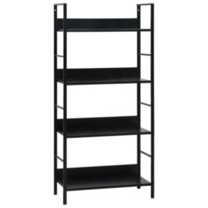POOD24 4-х этажная книжная полка черная 60x27,6x124,5см, ДСП