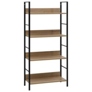 POOD24 4-х этажная книжная полка дуб 60x27,6x124,5см, ДСП