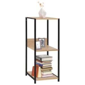 POOD24 стеллаж книжный малый черный, дуб 33,5x39,6x79,7 см, ДСП