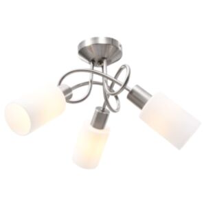Pood24 laelamp keraamiliste varjudega 3 E14 pirni jaoks, valge koonus
