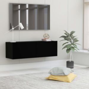 POOD24 тумба под ТВ, черный, 100 x 30 x 30 см, ДСП