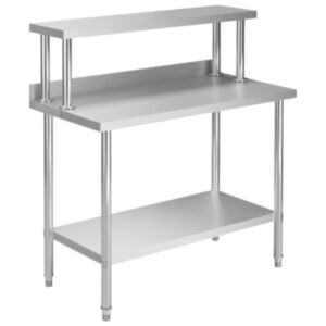 Pood24 köögi töölaud riiuliga, 120x60x120 cm, roostevaba teras