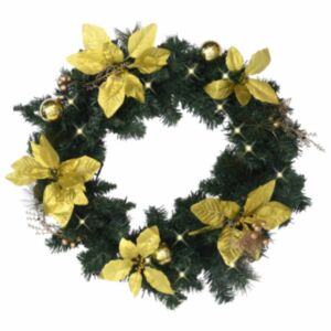 Pood24 jõulupärg LED-tuledega, roheline, 60 cm, PVC