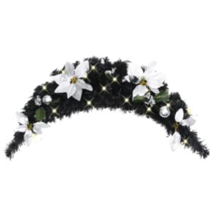 Pood24 jõulukaar LED-tuledega, must, 90 cm, PVC