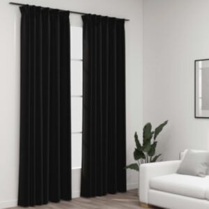 POOD24 шторы плотные на крючках, 2 шт антрацит 140 x 245 см