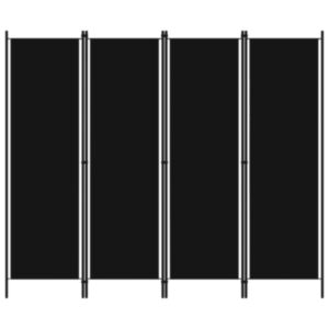 Pood24 4 paneeliga ruumijagaja, must, 200 x 180 cm  