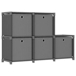 POOD24 Витрина 5 кубическая с коробками, серая, ткань 103x30x72,5 см