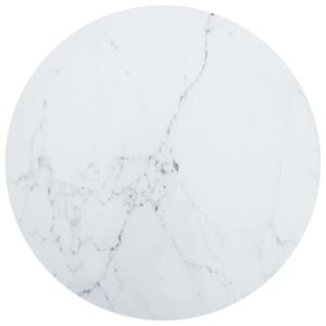 Pood24 lauaplaat, valge Ø50x0,8 cm, karastatud klaas marmordisain