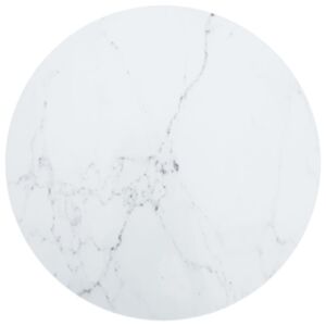 Pood24 lauaplaat, valge Ø60x0,8 cm, karastatud klaas marmordisain