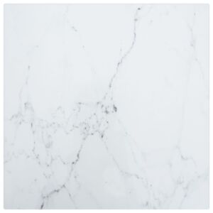 Pood24 lauaplaat, valge 30x30 cm, 6 mm, karastatud klaas marmordisain