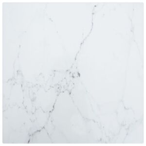 Pood24 lauaplaat, valge 30x30 cm, 6 mm, karastatud klaas marmordisain