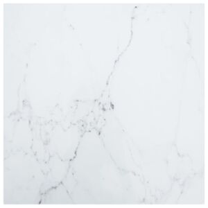 Pood24 lauaplaat, valge 60x60 cm, 6 mm, karastatud klaas marmordisain