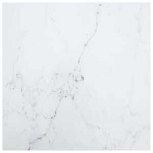 Pood24 lauaplaat, valge 70 x 70 cm, 6 mm, karastatud klaas, marmordisain