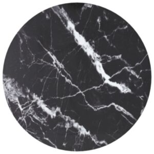 Pood24 lauaplaat, must Ø30x0,8 cm, karastatud klaas marmordisain