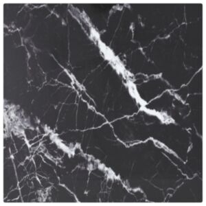 Pood24 lauaplaat, must 30x30 cm, 6 mm, karastatud klaas marmordisain